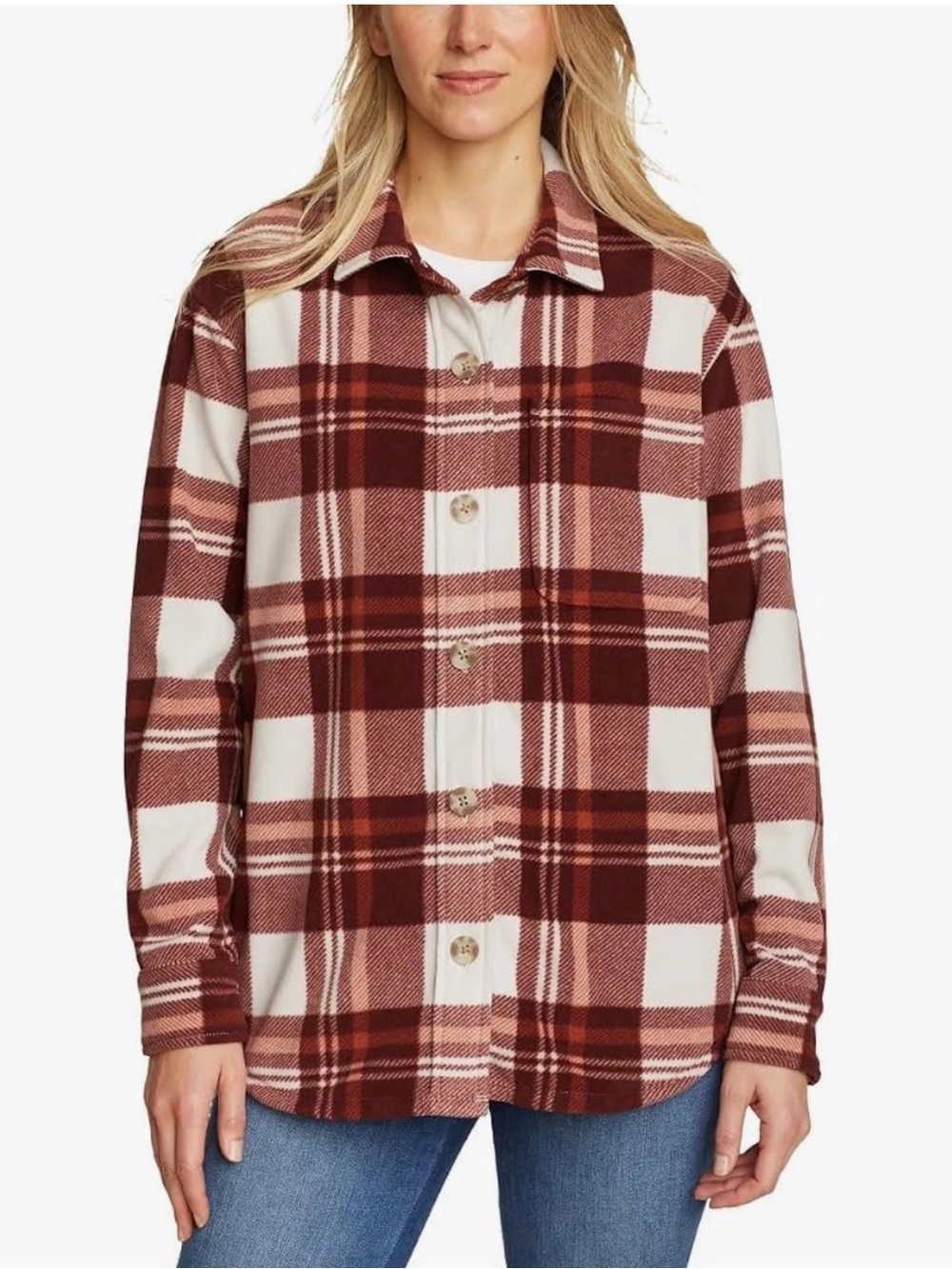 Eddie Bauer Women’s Soft Microfleece Button-Up Shirt
